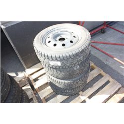 SET OF 4  HANKOOK WINTER TIRES WITH STEEL RIMS