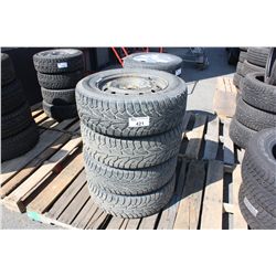 SET OF 4 HANKOOK WINTER TIRES AND STEEL RIMS