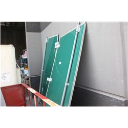 PAIR OF GREEN TRAILER SWING DOORS WITH CAMS