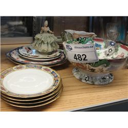 LARGE LOT OF COLLECTABLE CHINA ITEMS INCLUDING DRESDIN, RS PRUSSIA AND MORE