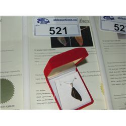 4.00CARAT AMMOLITE PENDANT. GREEN ORANGE AND RED COLOR PLAY. INCLUDES $300 CERTIFICATE