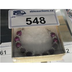 PURPLE JADE BRACELET. NEW IN BOX