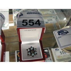 ESTATE 925 STERLING SILVER 11.2GRAM RING WITH GENUINE GEMSTONES