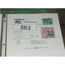 925 SILVER 4.17CT LAB TOURMALINE AND ZIRCON PENDANT