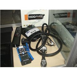 SNAP ON RACHET, PAIR OF BINOCULARS, DISTANCE MEASURING DEVICE AND UNIVERSAL REMOTE