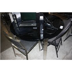 FROSTED GLASS MODERN CIRCULAR DINING TABLE