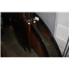 Image 1 : WOODEN HEADBOARD AND LARGE DECORATIVE MIRROR