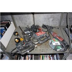 2 HILTI HAMMER DRILLS, BOSCH HAMMER DRILL AND ASSORTED POWER TOOLS