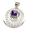 Image 1 : APP: 1.8k Designer Sebastian 4.72CT Emerald Cut Amethyst Quartz And Platinum Over Sterling Silver Pe