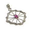 Image 1 : APP: 0.7k 0.20CT Marquise Cut Ruby And Platinum Over Sterling Silver Pendant