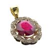 Image 1 : APP: 3.6k 14 kt. Gold, 8.66CT Oval Cut Ruby Pendant