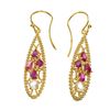 Image 1 : APP: 1.5k 1.81CT Ruby And Topaz Gold Over Sterling Silver Earrings