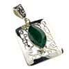 Image 1 : APP: 0.5k Designer Sebastian 8.20CT Round Cut Green Beryl and Sterling Silver Pendant