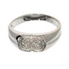 Image 1 : APP: 0.8k 0.04CT Round Cut Diamond and Platinum Over Sterling Silver Rolex Style Ring