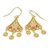 Image 1 : APP: 1k 0.77CT Oval Cut Ruby And Gold Over Sterling Silver Earrings