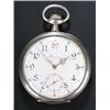 Image 1 : Longines, a white metal open face pocket watch, circa 1920, No. 3598284, the white enamel dial wi...