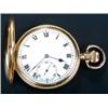 Image 1 : Pluto, a 9ct gold hunter pocket watch, hallmarked Birmingham 1925, the white dial with black Roma...