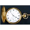 Image 1 : W Long & Co, Cardiff, an 18ct gold half hunter pocket watch, hallmarked Chester 1914, the white e...