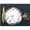 Image 1 : Swiss, a 9ct gold half hunter pocket watch, hallmarked Chester 1911, No. 690672, the white enamel...