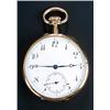 Image 1 : Swiss, an 18ct gold open face pocket watch, circa 1900, No. 19307, the white enamel dial with bla...