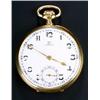 Image 1 : Omega, an 18ct gold open face pocket watch, circa 1930, No. 733849, the white enamel dial, with b...