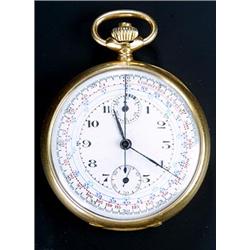 Swiss, an 18ct gold open face pocket watch, circa 1940, the white dial with black Arabic numerals...