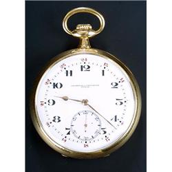 Vacheron and Constantin, an 18ct gold open face pocket watch, circa 1920, the white dial with bla...