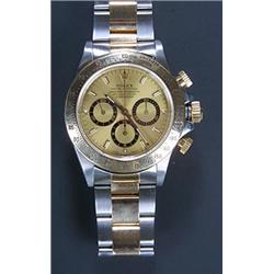 Rolex, Daytona Cosmograph, a gentleman's stainless steel and gold bracelet watch, circa 1990, the...