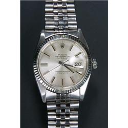 Rolex, Oyster Datejust, a gentlemen's stainless steel bracelet watch, circa 1980, ref.6014, No.63...