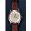 Image 1 : Eterna, a gentleman's stainless steel wristwatch, circa 1950, the duo-tone silvered dial with tap...