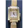 Image 1 : Omega, a lady's 18ct gold rectangular wristwatch, the silvered dial with baton numerals and dauph...