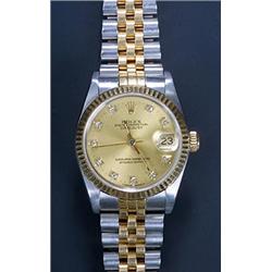 Rolex, Oyster Midi Datejust, a stainless steel and gold bracelet watch, circa 1980, No.R870173, t...