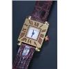 Image 1 : Cartier, a lady's 18ct gold square wristwatch, circa 1970, ref. A102705, the white dial with blue...