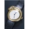 Image 1 : Cartier, Panther Head, a lady's 18ct gold wristwatch, ref.2325, No.CC293743, the engine turned iv...