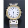 Image 1 : Cartier, Santos, a gentleman's stainless steel and gold bracelet watch, circa 1990, the white dia...
