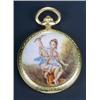 Image 1 : Corum, an enamelled 18ct gold hunter fob watch, circa 1950, ref 121449, the ivory dial with black...