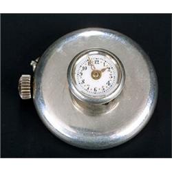 Swiss, a lapel watch, circa 1900, the white enamel dial with black Arabic and gold dot numerals,...