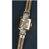 Image 1 : Ery, a lady's 18ct gold bracelet watch, circa 1950, the copper dial with black Arabic numerals an...