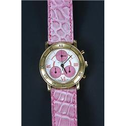 Baume & Mercier, a lady's 18ct gold chronograph wristwatch, circa 1990, ref. 86604, the pink and...
