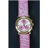 Image 1 : Baume & Mercier, a lady's 18ct gold chronograph wristwatch, circa 1990, ref. 86604, the pink and...