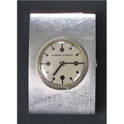 Pierre Cardin, a gentleman's stainless steel wristwatch, the brushed steel dial with dot numerals...