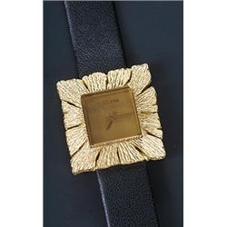 Andrew Grima, a lady's 18ct gold designer wristwatch, hallmarked London 1956, the square gold dia...