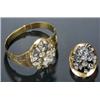 Image 1 : Two late 18th century rose diamond floral cluster panels, later mounted as an oval brooch, and as...