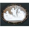 Image 1 : An early 20th century rose gold and shell cameo oval brooch, depicting a classical scene with Ven...