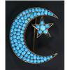 Image 1 : A mid 19th century turquoise 'crescent and star' brooch...