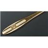 Image 1 : A Continental yellow metal paper knife, with engine turned oval handle, stamped '0750', 23cm (9 i...
