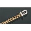 Image 1 : A Continental diamond bracelet, the yellow curb link chain with a round brilliant diamond white b...