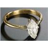 Image 1 : A modern 18ct gold and marquise diamond solitaire ring, the brilliant-cut stone approx. 1.33cts,...