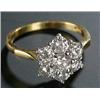 Image 1 : A modern 18ct gold and diamond daisy-head cluster ring, the eight round brilliant stones approx....