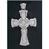 Image 1 : A large diamond cross of Latin design with a shaped outline, calibre set in white with princess-c...